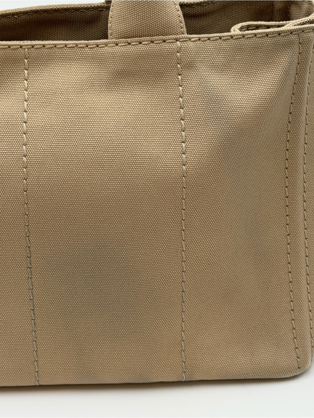 Prada Canapa Large Khaki Tote w/Dust Bag and Entrupy COA Very Good Condition - Picture 5 of 16
